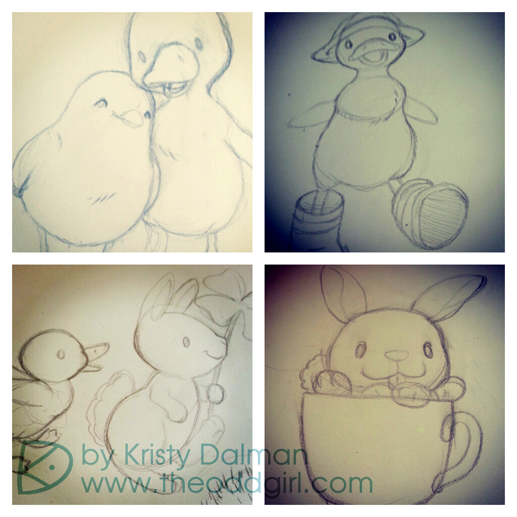 sketches of cute baby animals